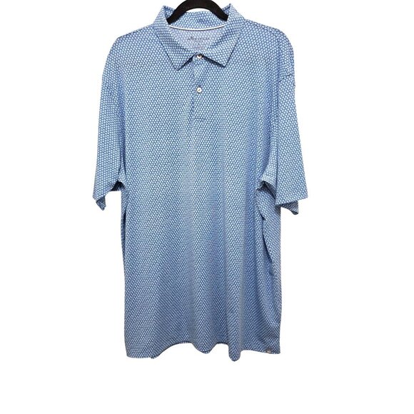 Peter Millar Seaside XL Blue Geometric Print Polo Shirt - Picture 1 of 6